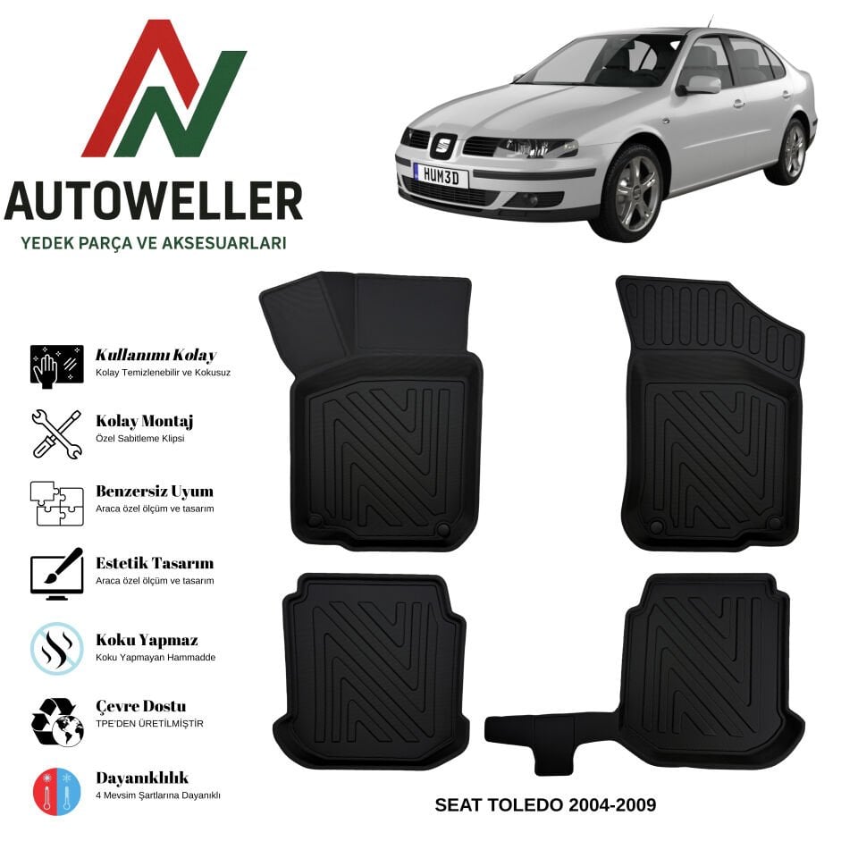 Seat Toledo 2004-2009 Havuzlu Oto Paspas