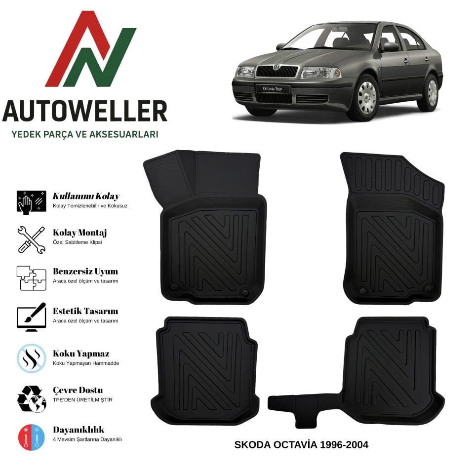 Skoda Octavia 1996-2004 Havuzlu Oto Paspas