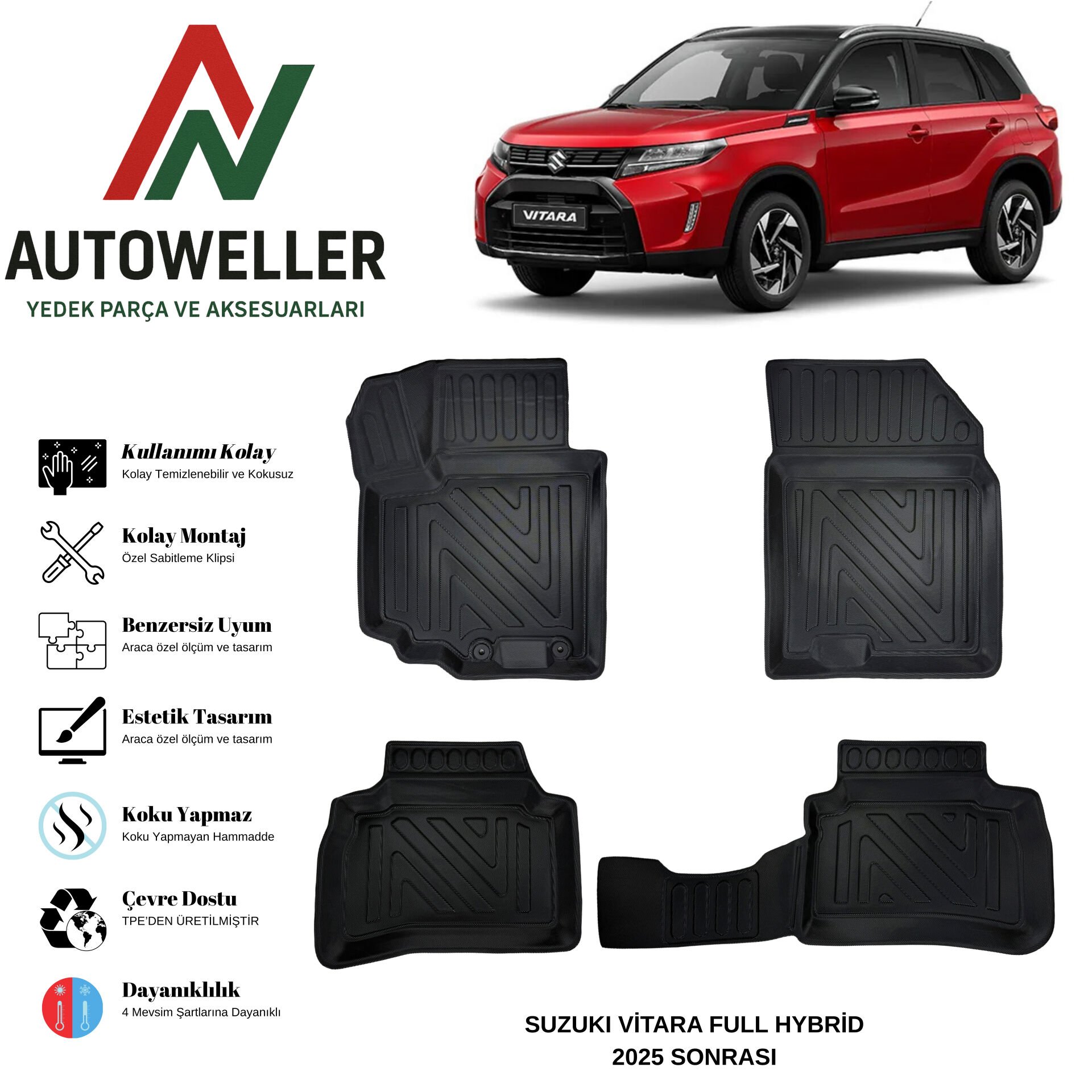 Suzuki Vitara 2025 Sonrası Full Hybrid Havuzlu Oto Paspas
