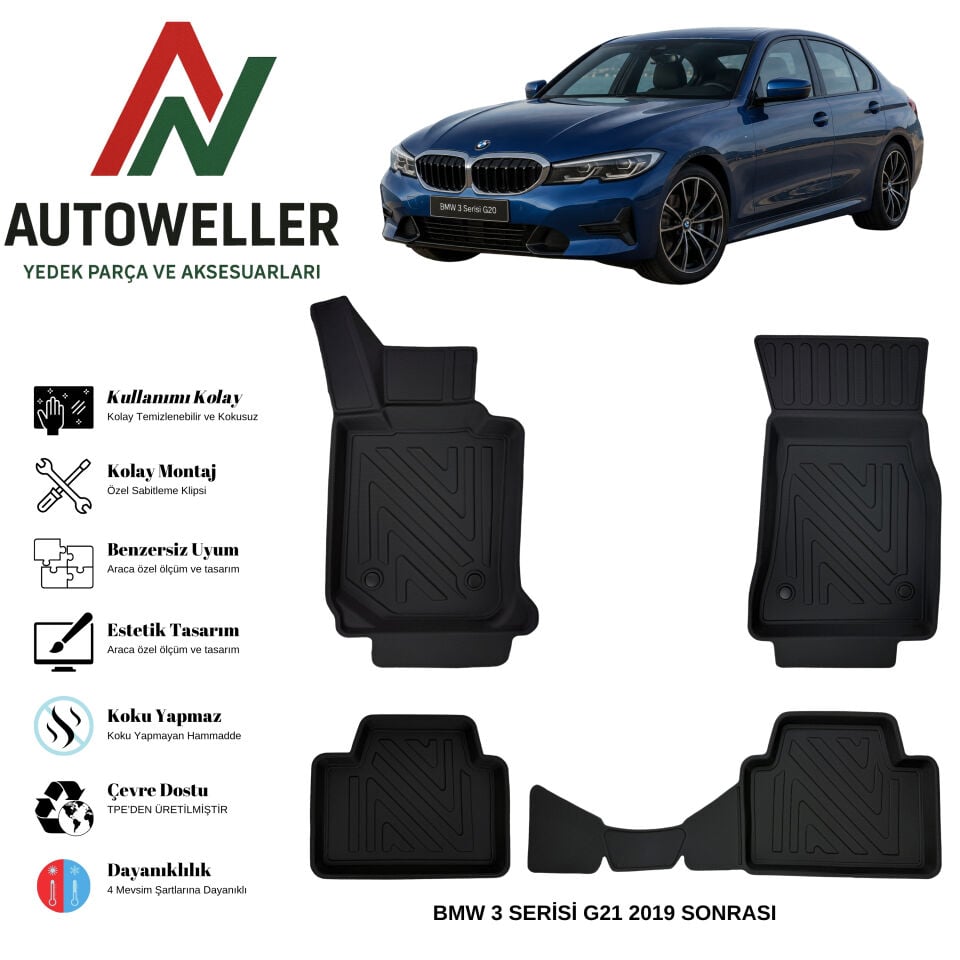Bmw 3 Serisi G21 2019 Sonrası Havuzlu Oto Paspas