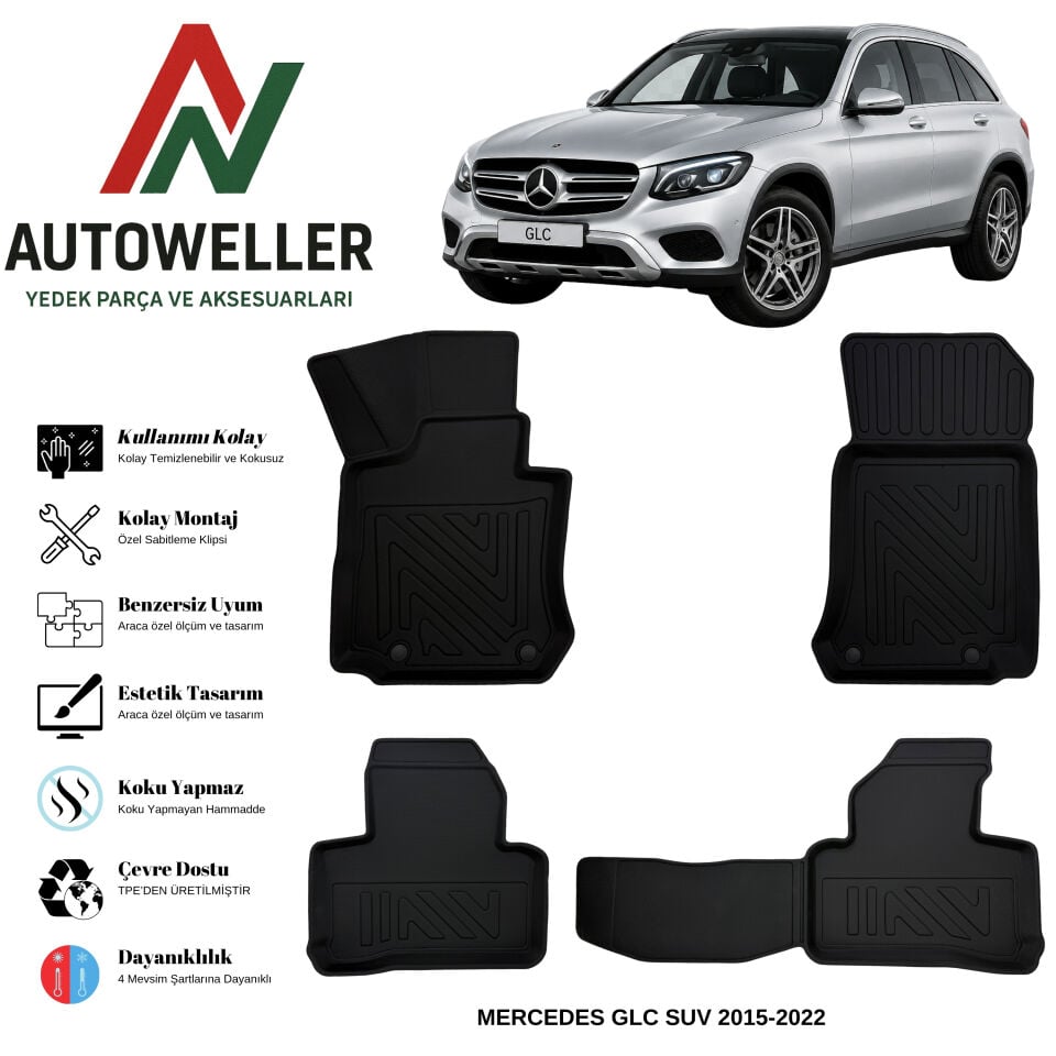 Mercedes-Benz GLC SUV 2015-2022 Havuzlu Oto Paspas