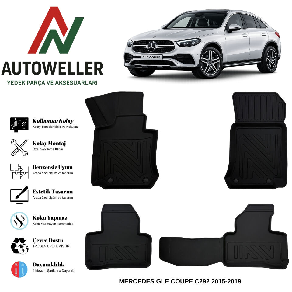 Mercedes-Benz GLE COUPE 2015-2019 C292 Havuzlu Oto Paspas