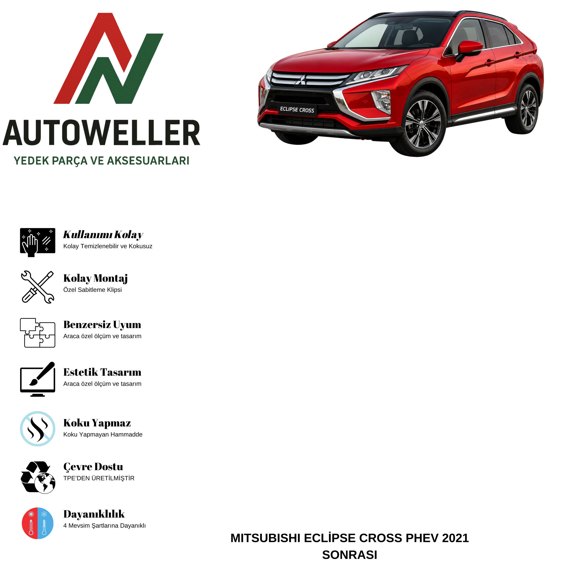 Mitsubishi Eclipse Cross Phev 2021 Sonrası Havuzlu Oto Paspas