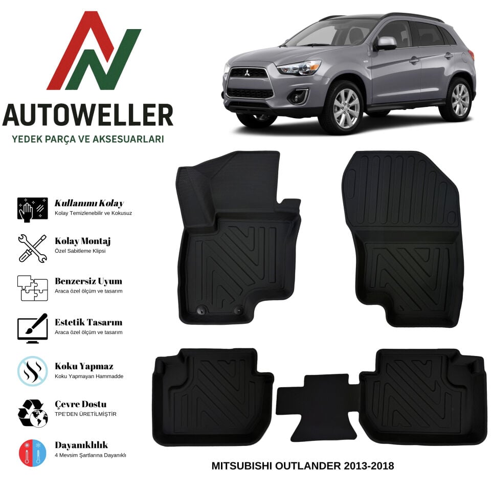Mitsubishi Outlander 2013-2018 Havuzlu Oto Paspas