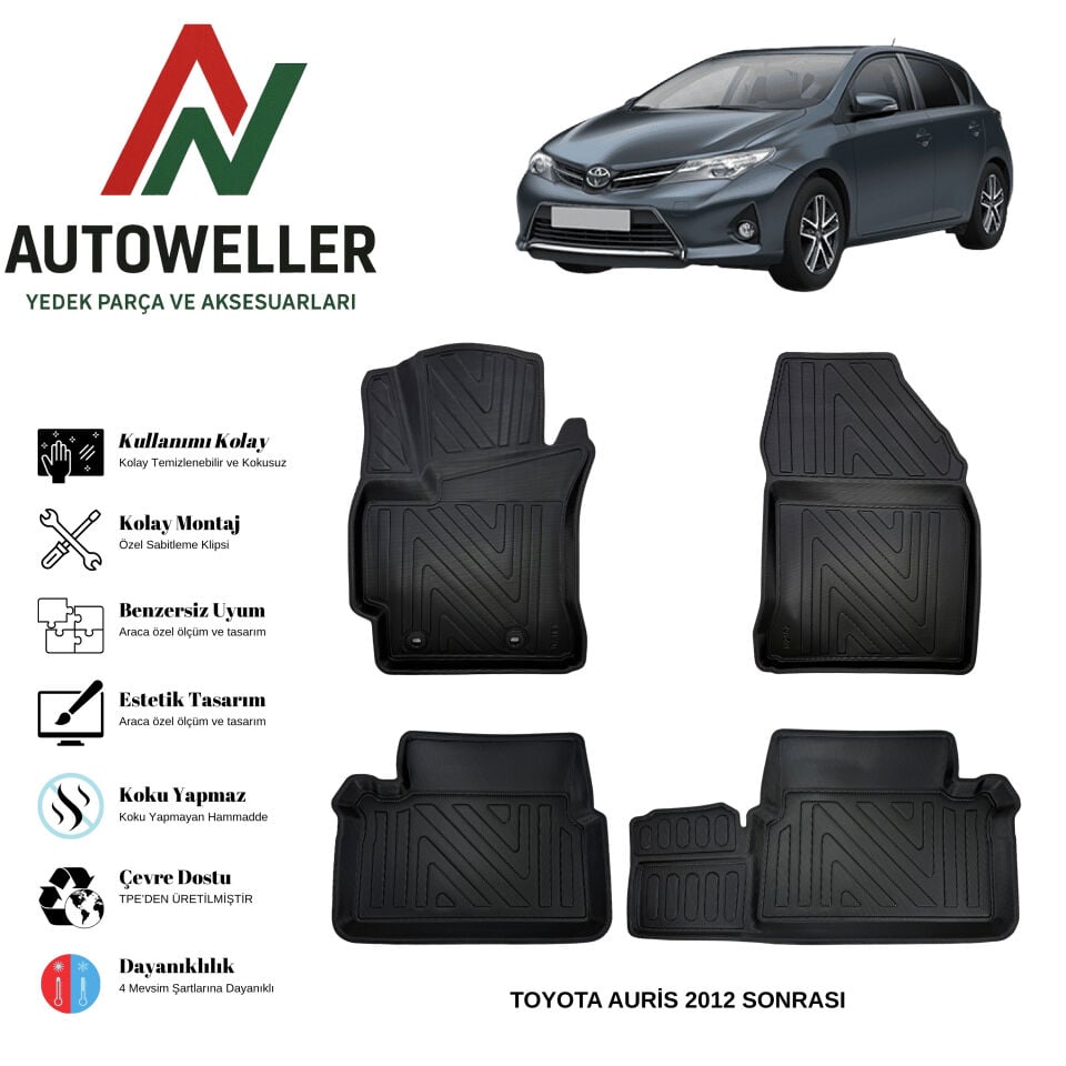 Toyota Auris 2013 Sonrası Havuzlu Oto Paspas