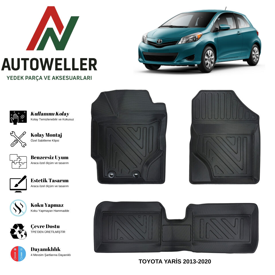 Toyota Yaris 2013-2020 Havuzlu Oto Paspas