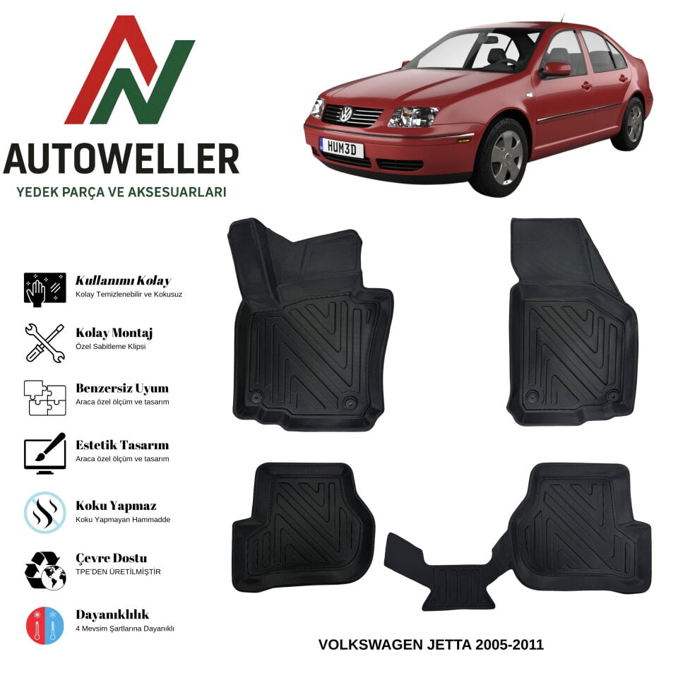 Volkswagen Jetta 2005-2011 Havuzlu Oto Paspas