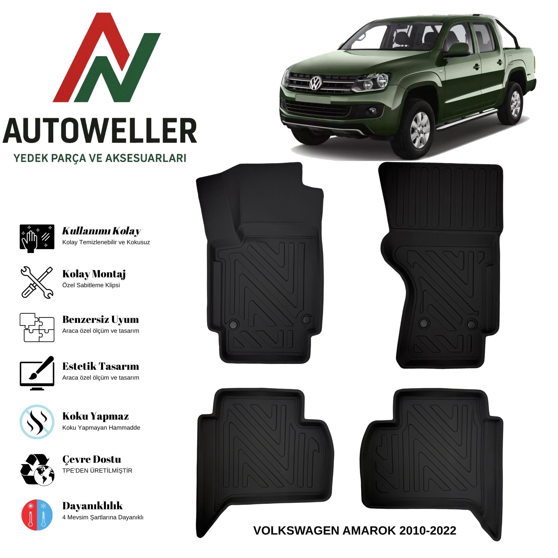 Volkswagen Amarok 2010-2022 Havuzlu Oto Paspas