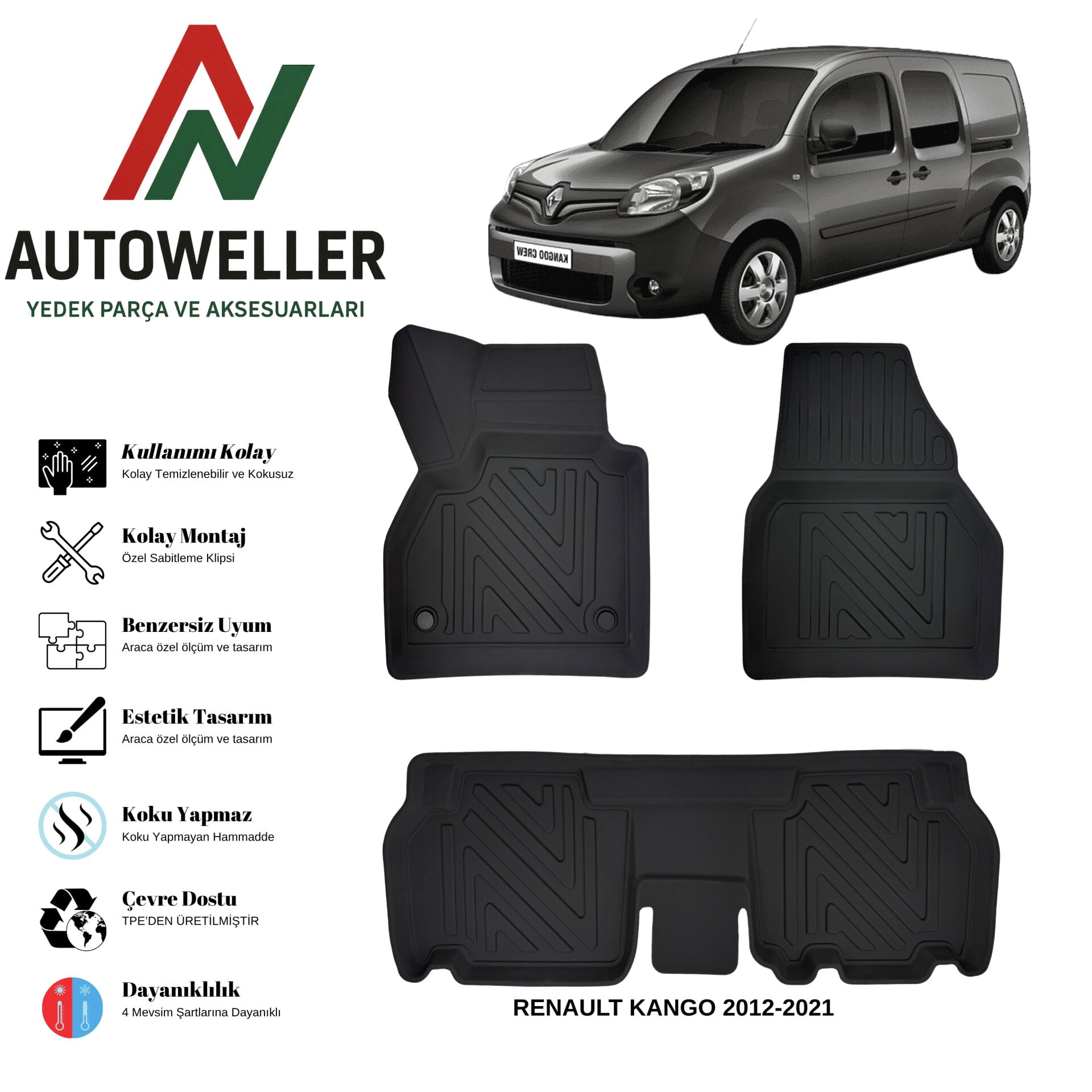 Renault Kangoo 2015-2021 Havuzlu Oto Paspas