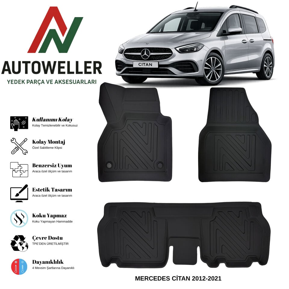 Mercedes-Benz Citan 2012-2021 Havuzlu Oto Paspas