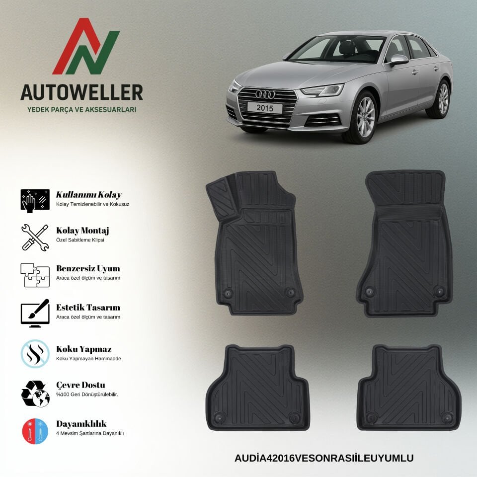 Audi A4 2016 Sonrası Havuzlu Paspas