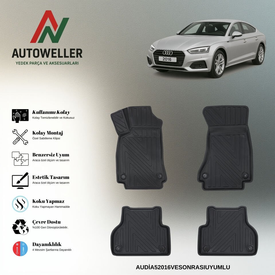 Audi A5 2016-2024 Havuzlu Paspas