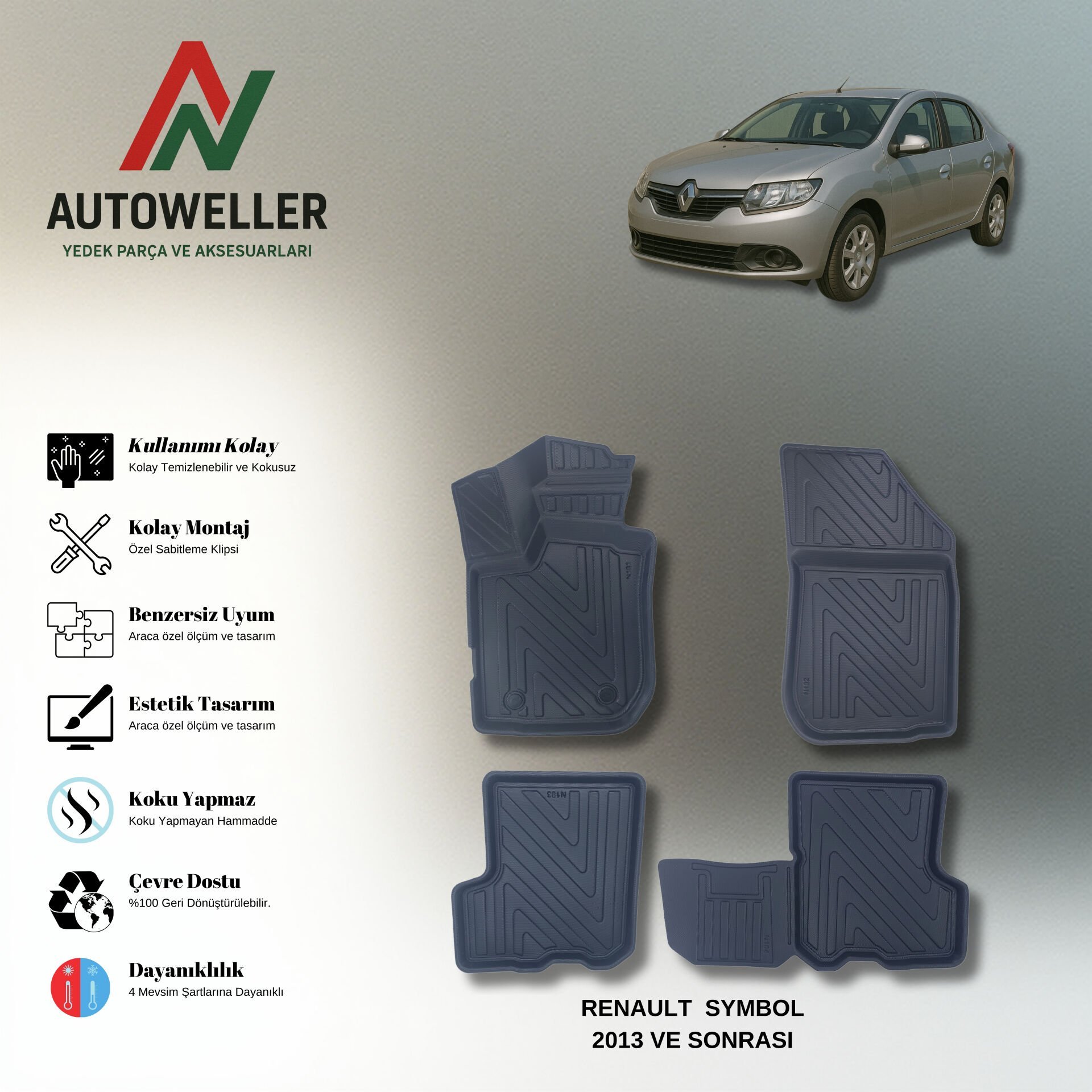 Renault Symbol 2013-2021 Havuzlu Paspas