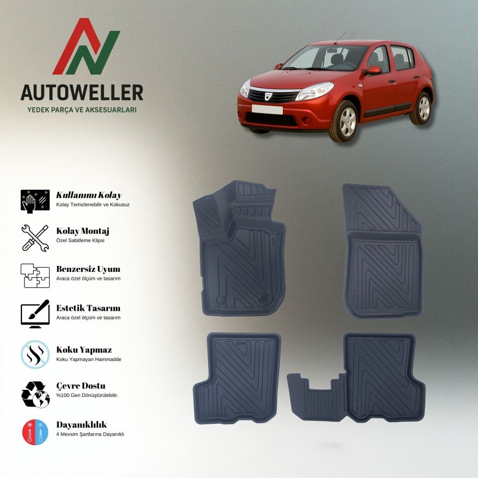 Dacia Sandero 2007-2020 Havuzlu Paspas