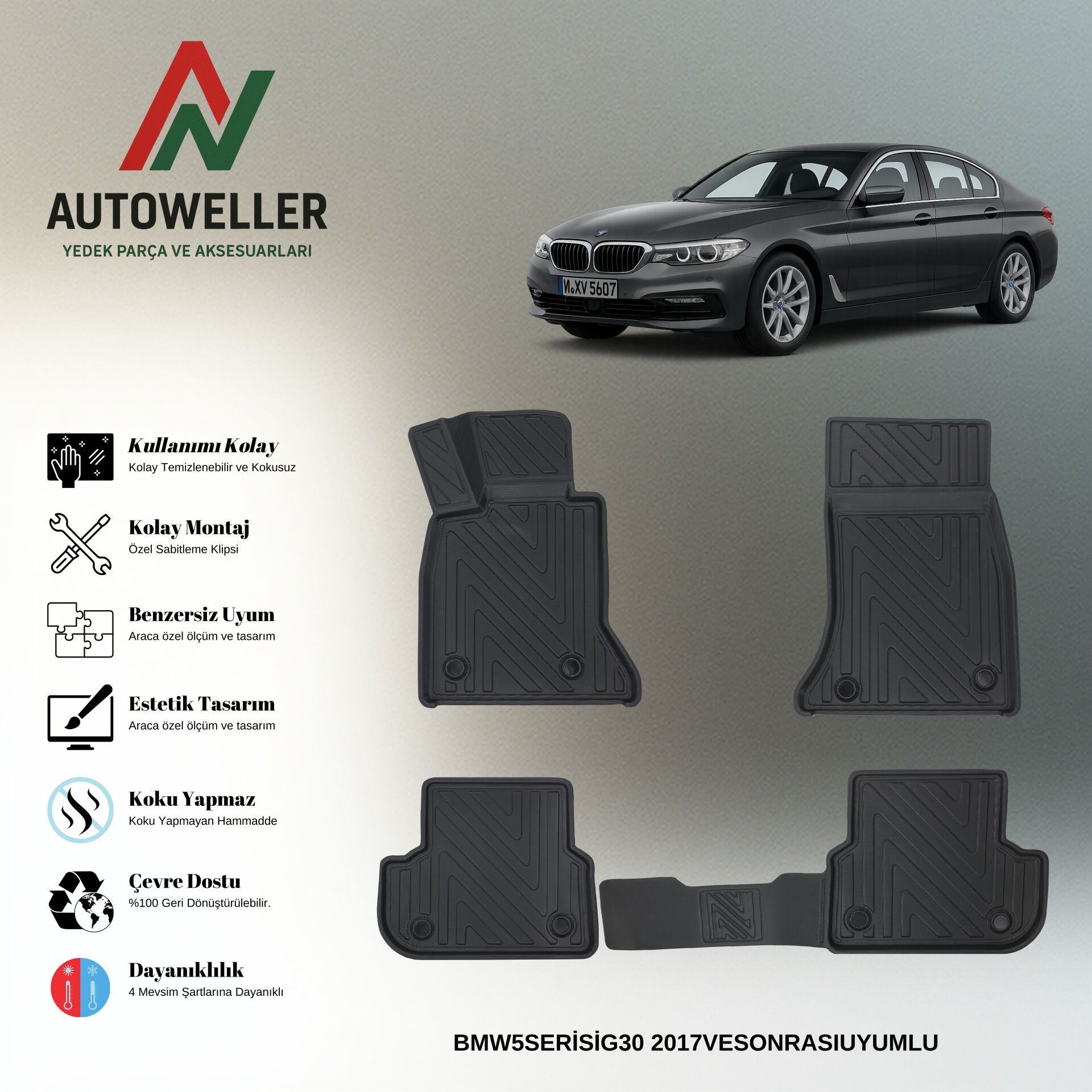 Bmw 5 Serisi G30 2016-2023 Havuzlu Paspas