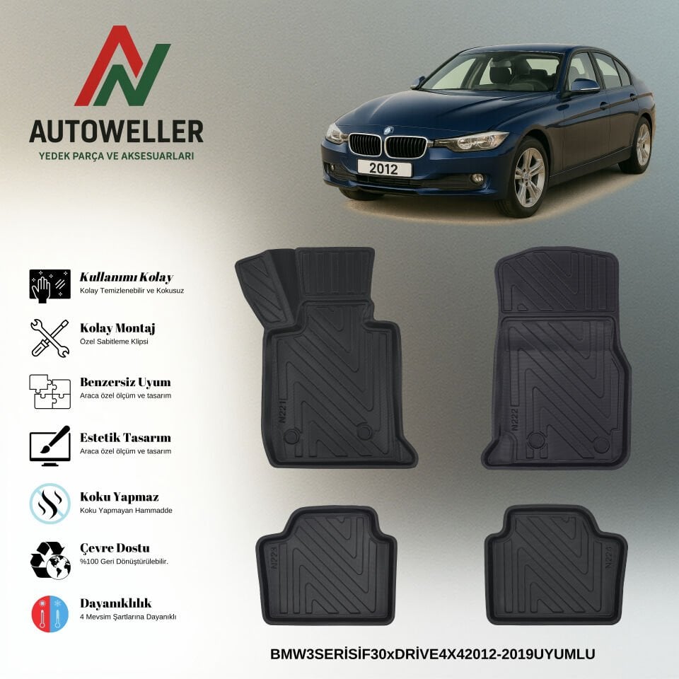 Bmw 3 Serisi F30 2012-2019 Havuzlu Paspas | xDRIVE (4x4)