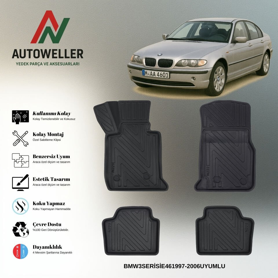 Bmw 3 Serisi E46 1997-2006 Havuzlu Paspas