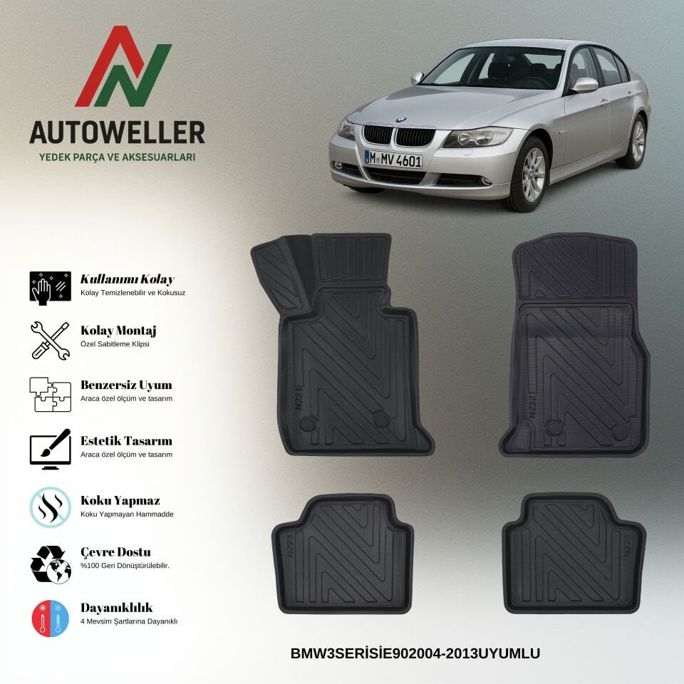 Bmw 3 Serisi E90 2004-2013 Havuzlu Paspas