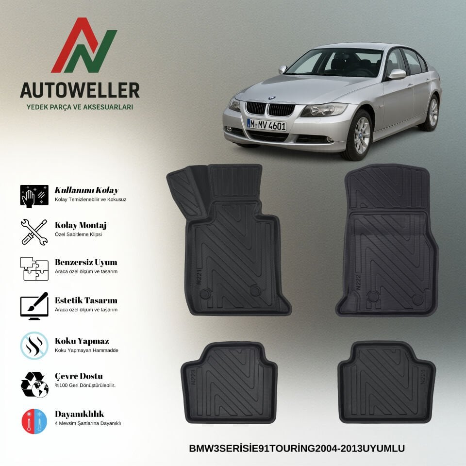 Bmw 3 Serisi E91 2004-2013 Touring Havuzlu Paspas