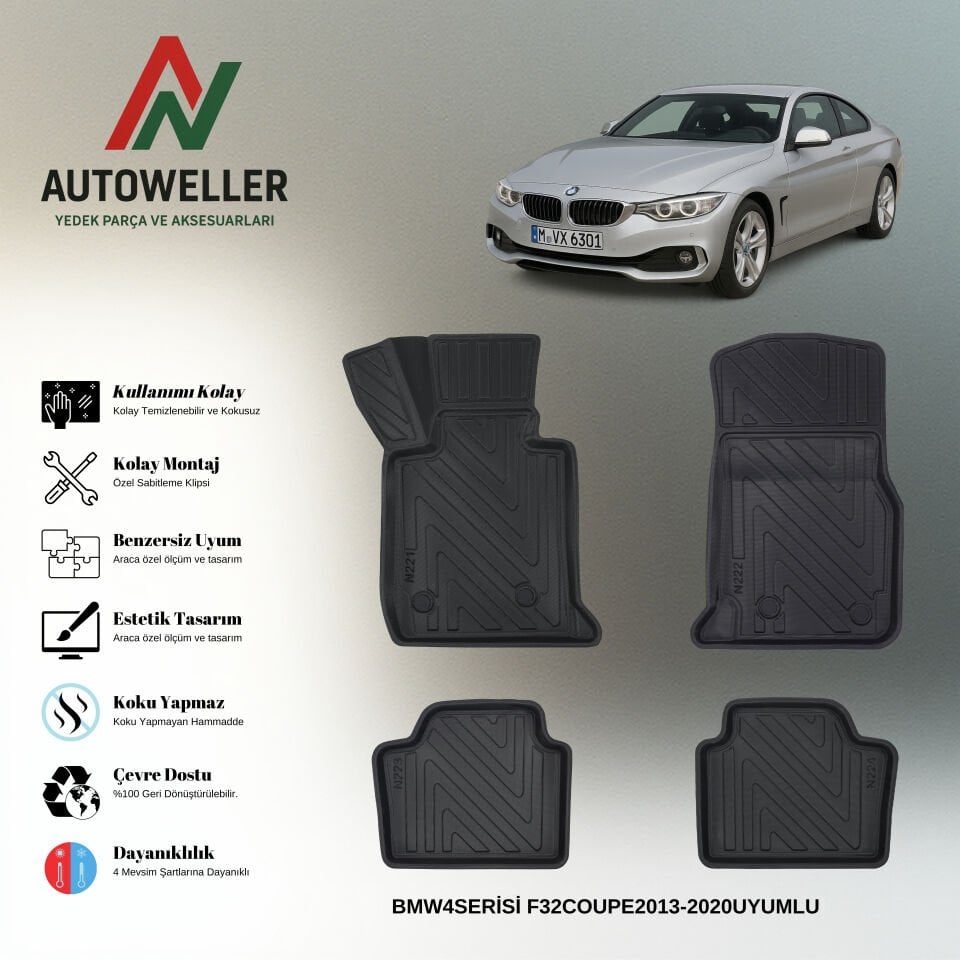 Bmw 4 Serisi Coupe F32 2013-2020 Havuzlu Paspas