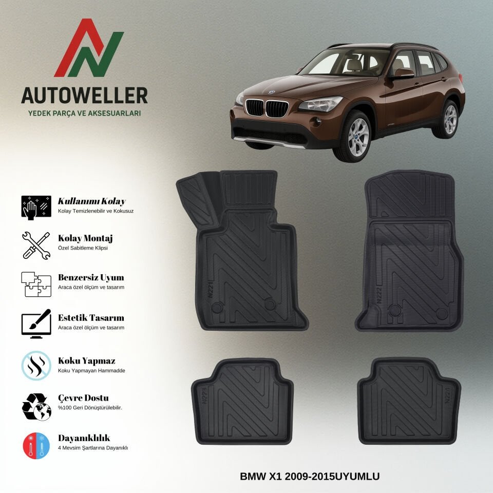 Bmw X1 2009-2015 Havuzlu Paspas