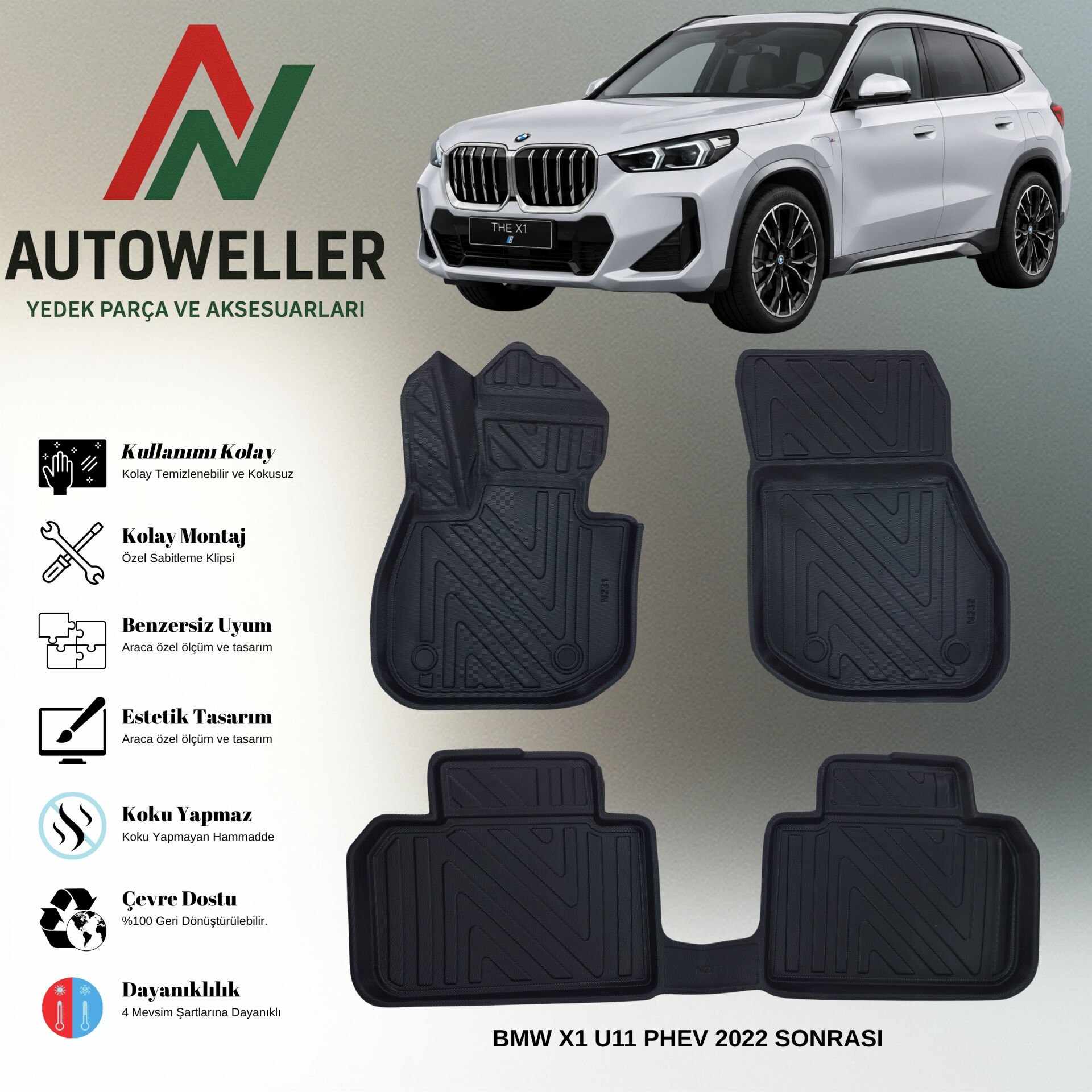 Bmw X1 U11 PHEV 2022 Sonrası Paspas