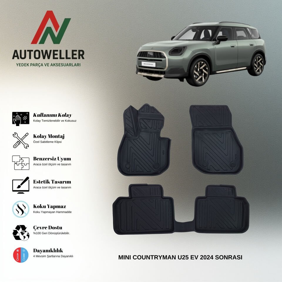 Mini Countryman U25 EV 2024 Sonrası Havuzlu Paspas | Elektrikli