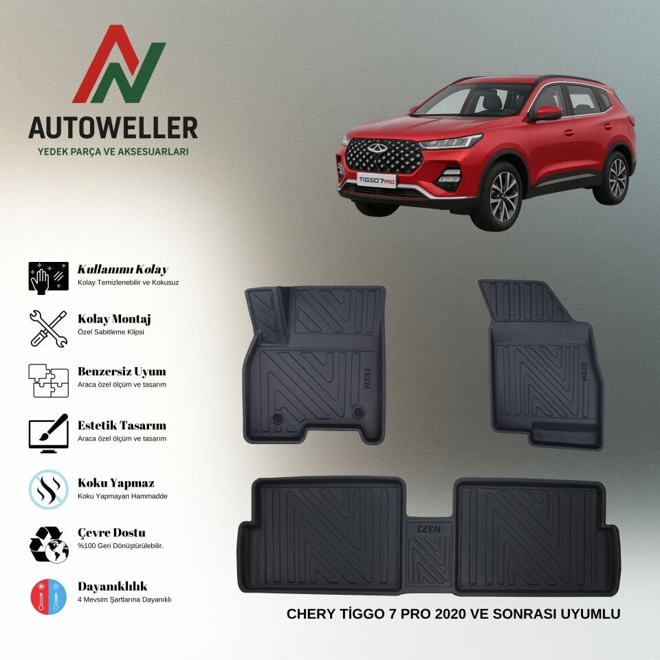 Chery Tiggo 7 Pro 2020 Sonrası Havuzlu Paspas