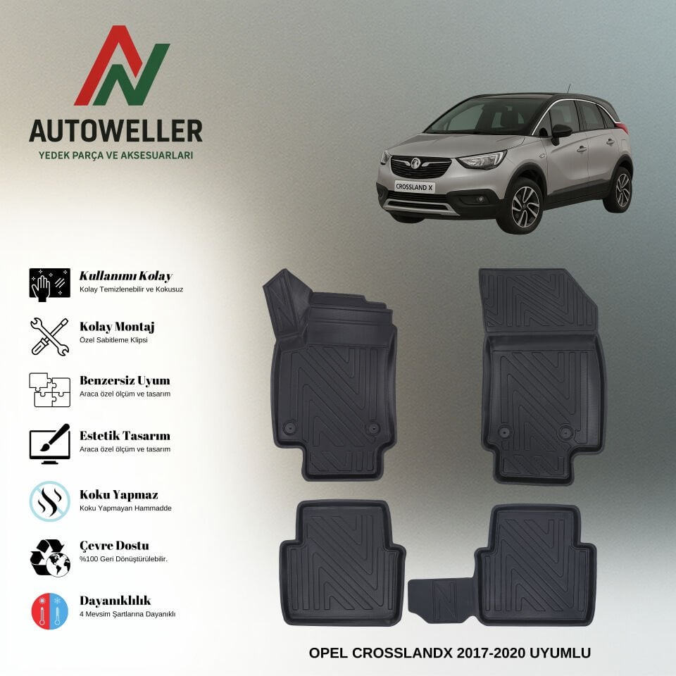 Opel Crossland X 2017-2020 Havuzlu Paspas