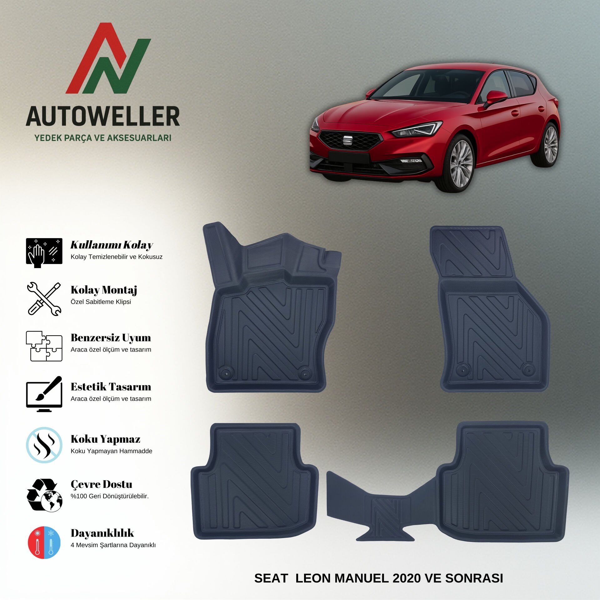 Seat Leon 2020 Sonrası Havuzlu Paspas | Tsi / e-hybrid