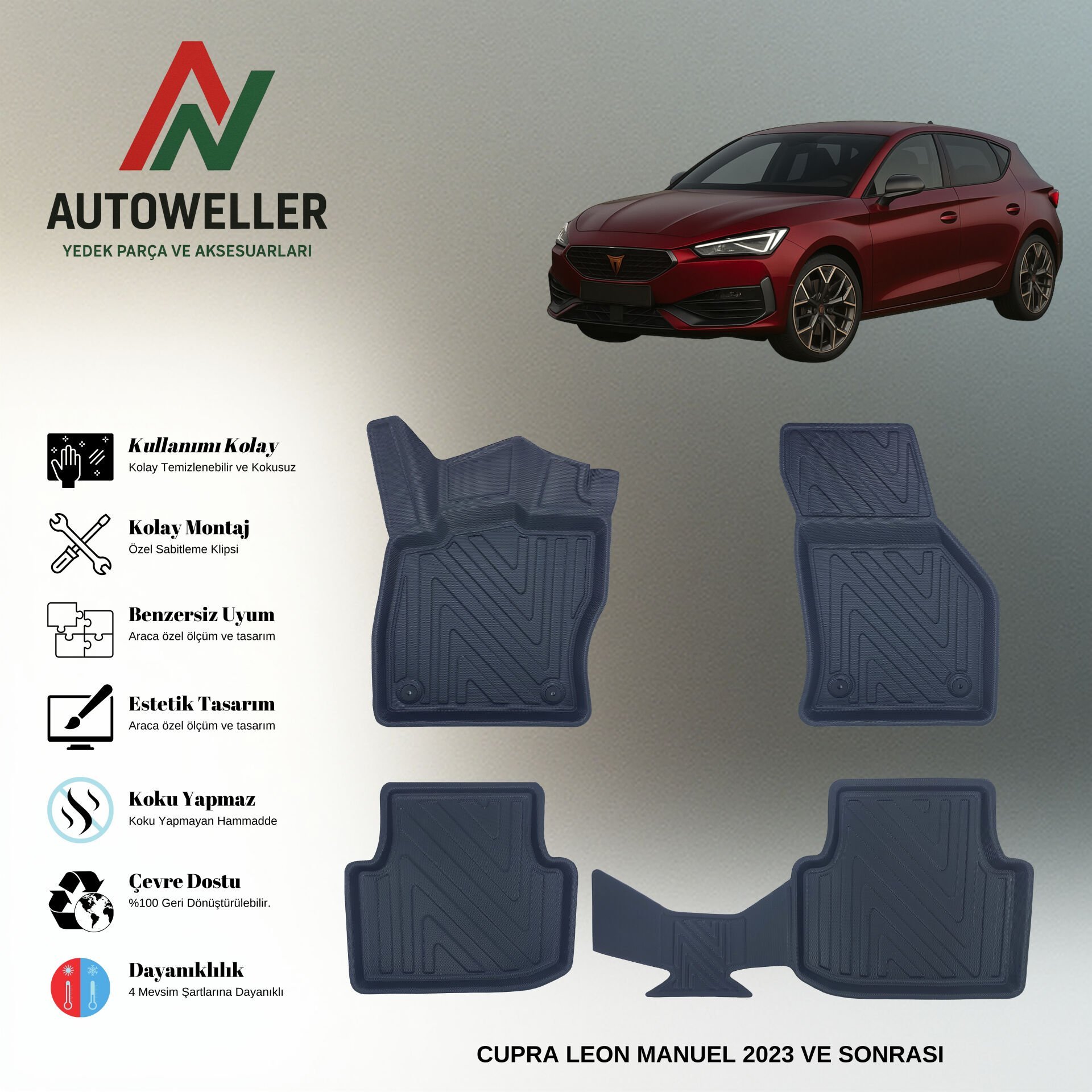 Cupra Leon 2023 Sonrası Havuzlu Paspas | Manuel