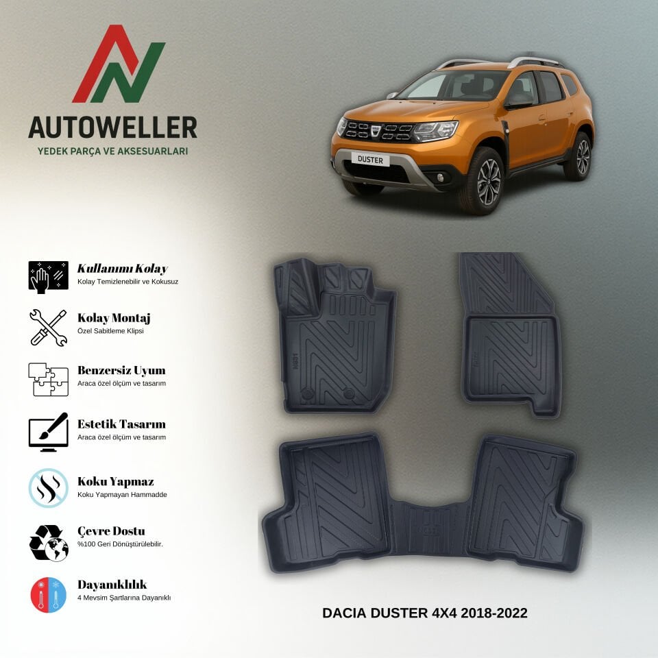 Dacia Duster 2018-2022 Havuzlu Paspas | 4x4