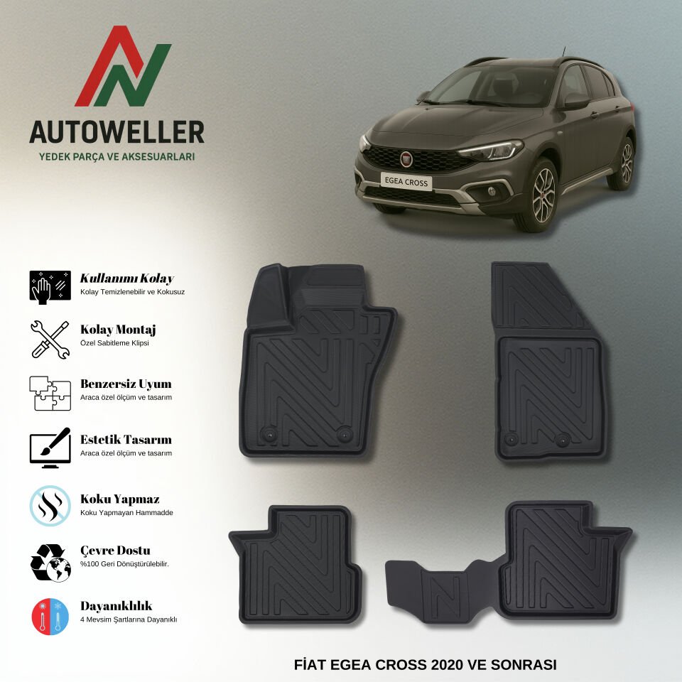 Fiat Egea Cross 2020 Sonrası Havuzlu Paspas | Hatchback