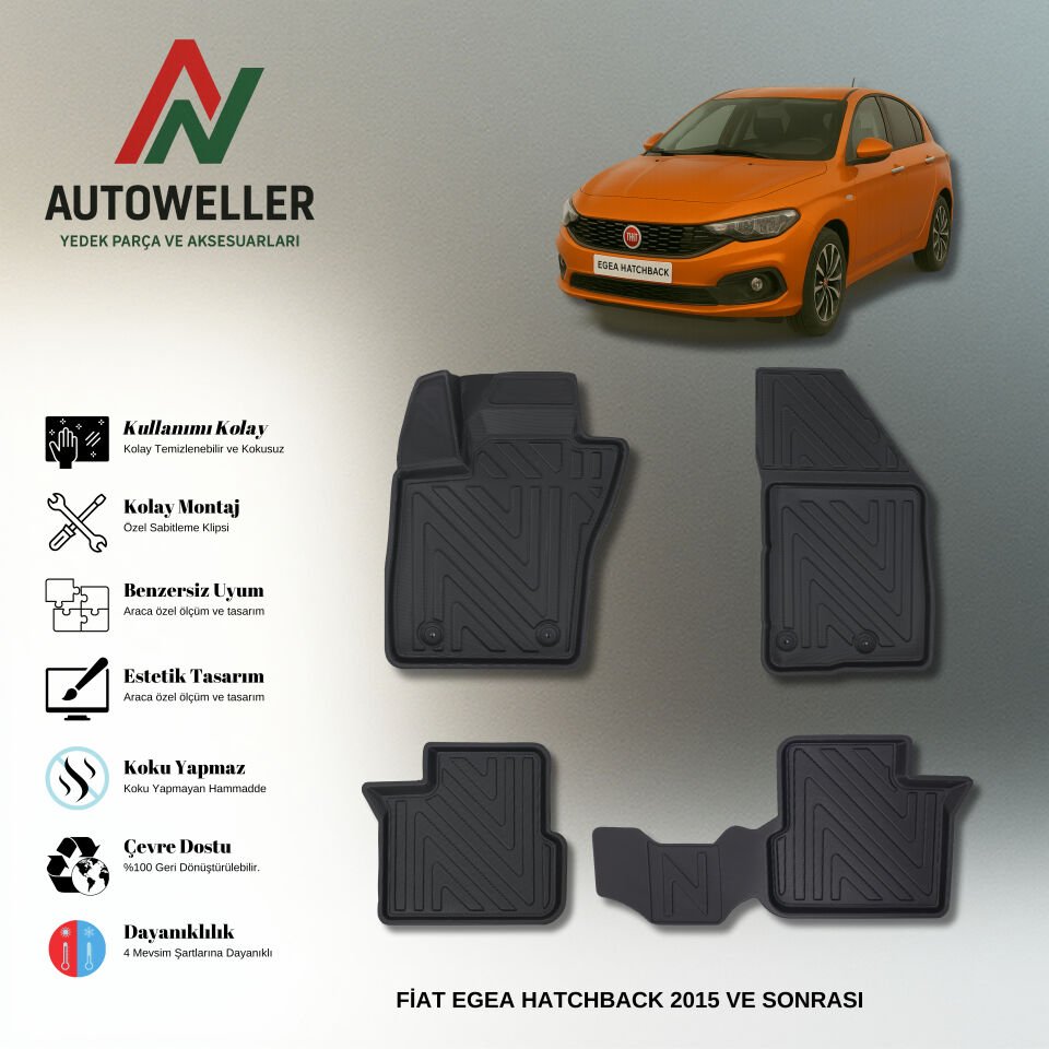 Fiat Egea 2015 Sonrası Havuzlu Paspas | Hatchback
