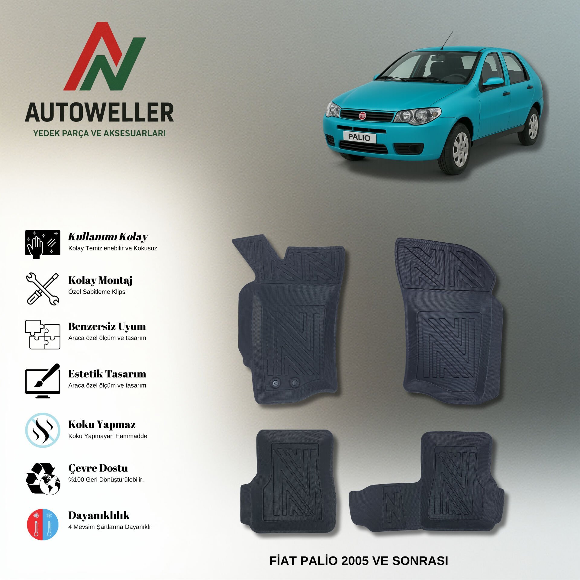 Fiat Palio 2003-2011 Havuzlu Paspas | 5 Kapı