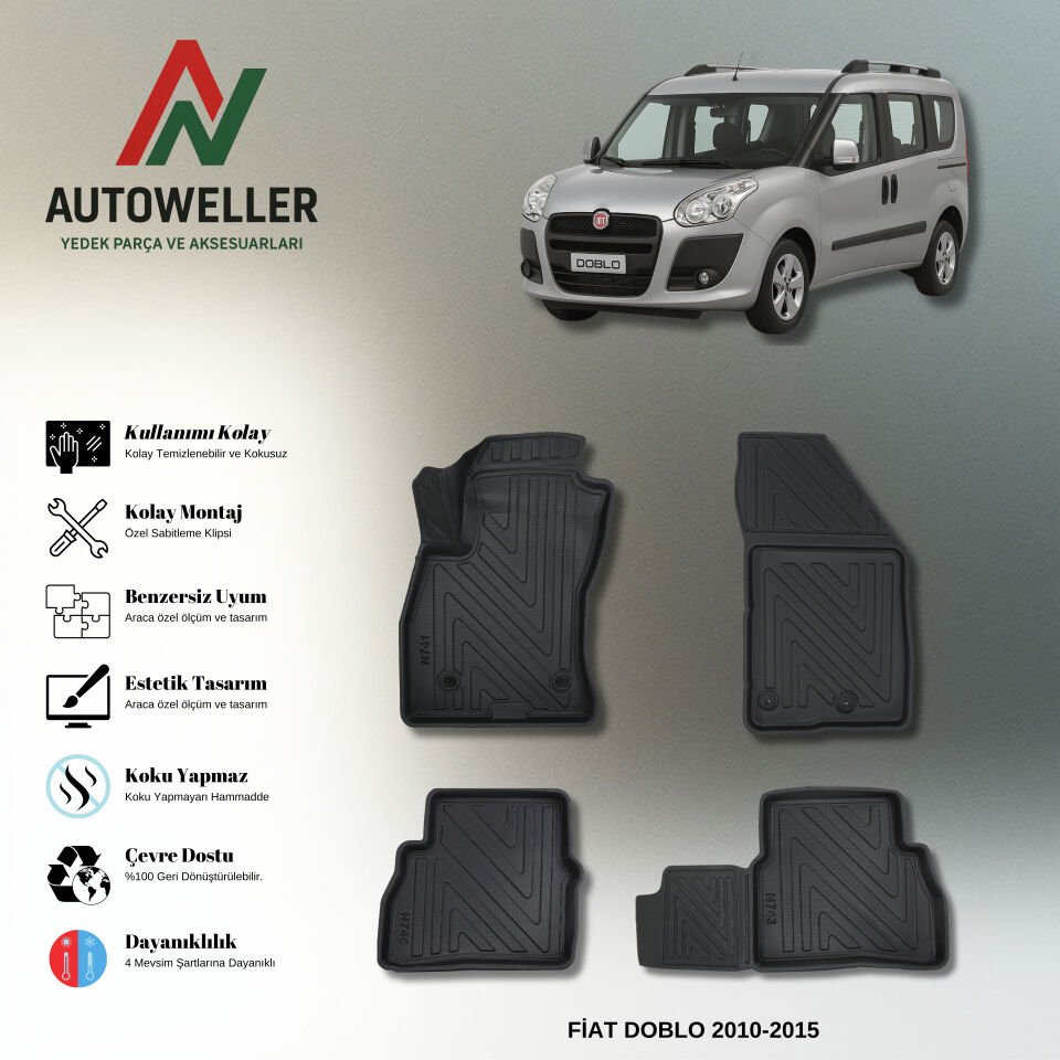 Fiat Doblo 2010-2015 Havuzlu Paspas | Combi