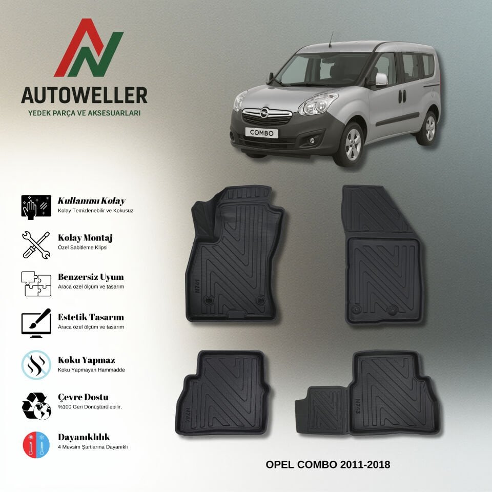 Opel Combo 2011-2018 Havuzlu Paspas | Combi