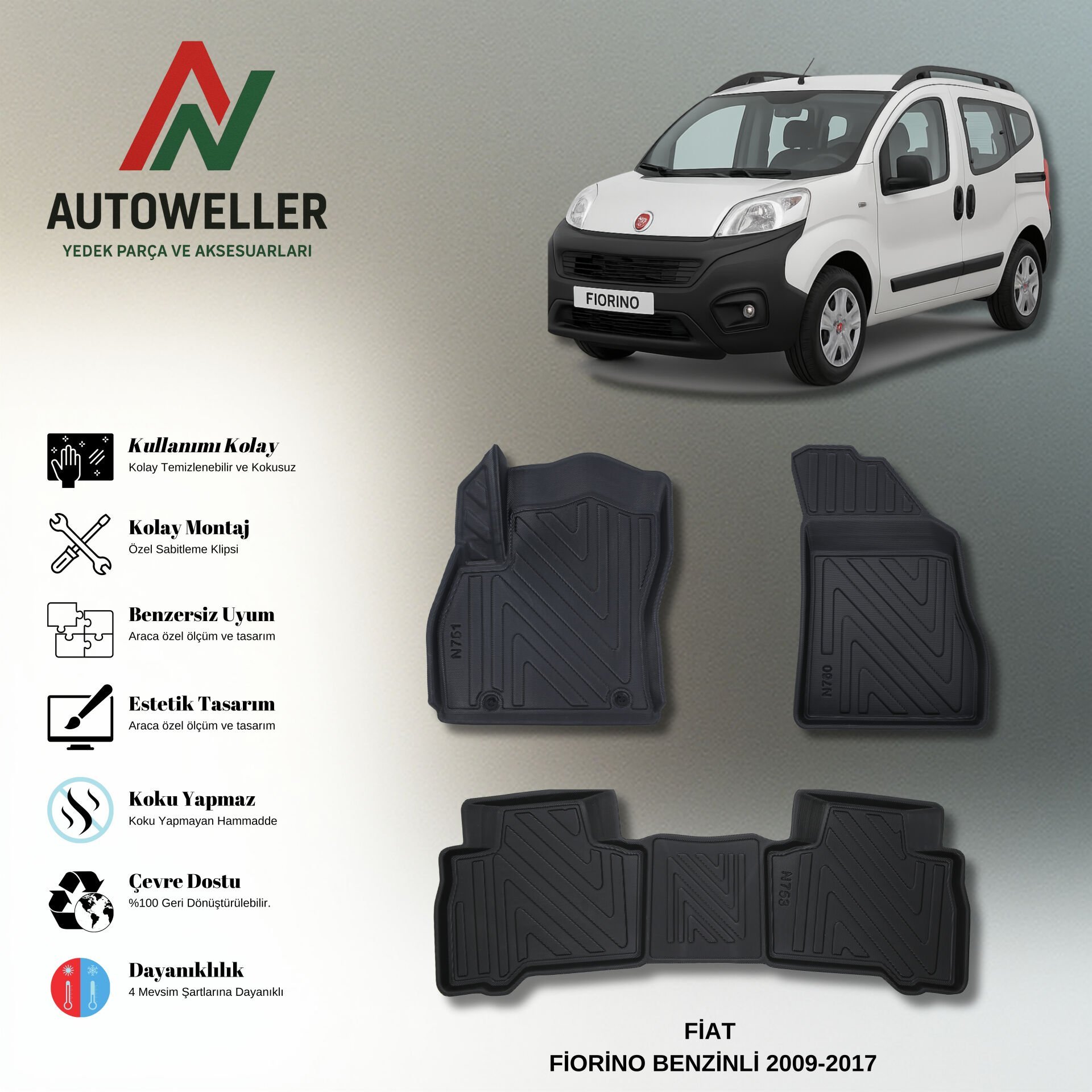 Fiat Fiorino Benzinli 2007-2019 Havuzlu Paspas
