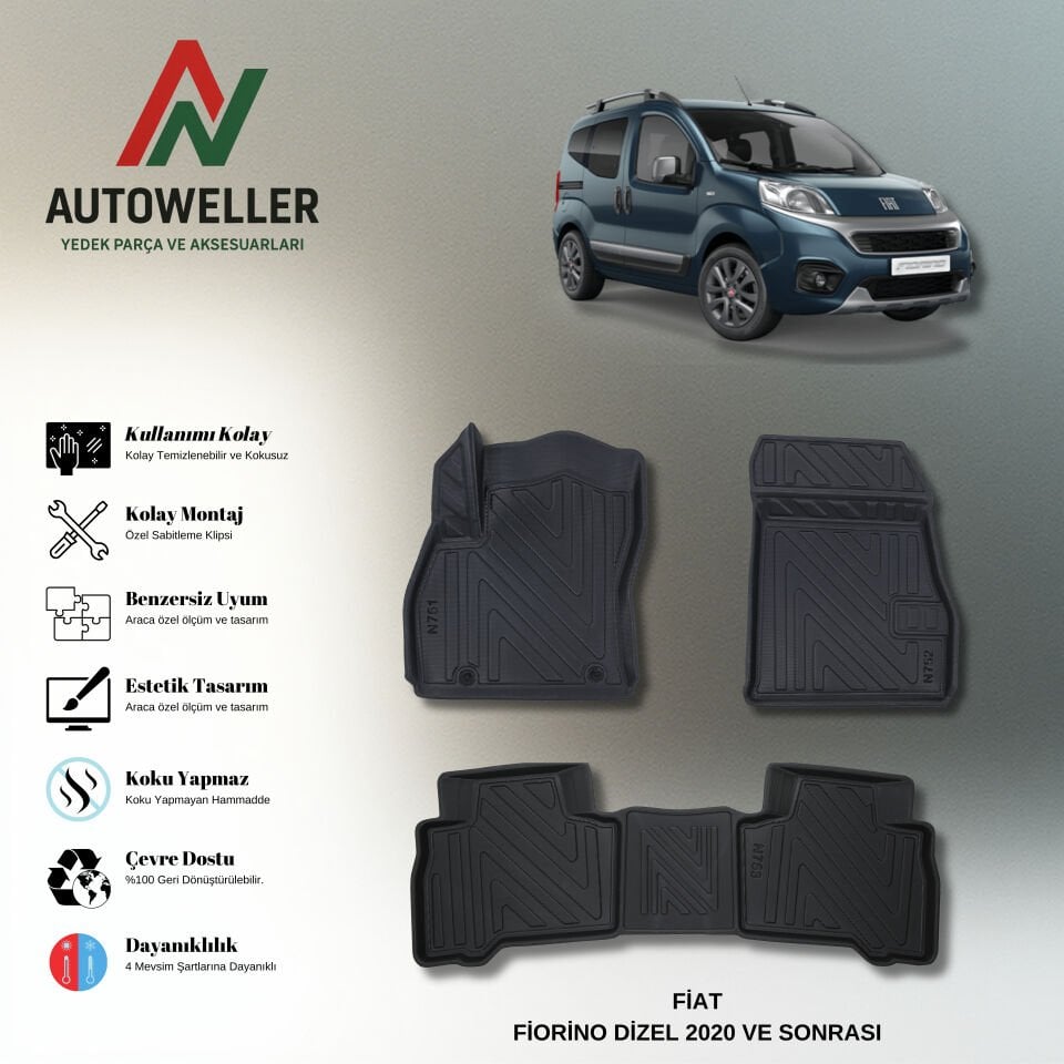 Fiat Fiorino Dizel 2020 Sonrası Havuzlu Paspas